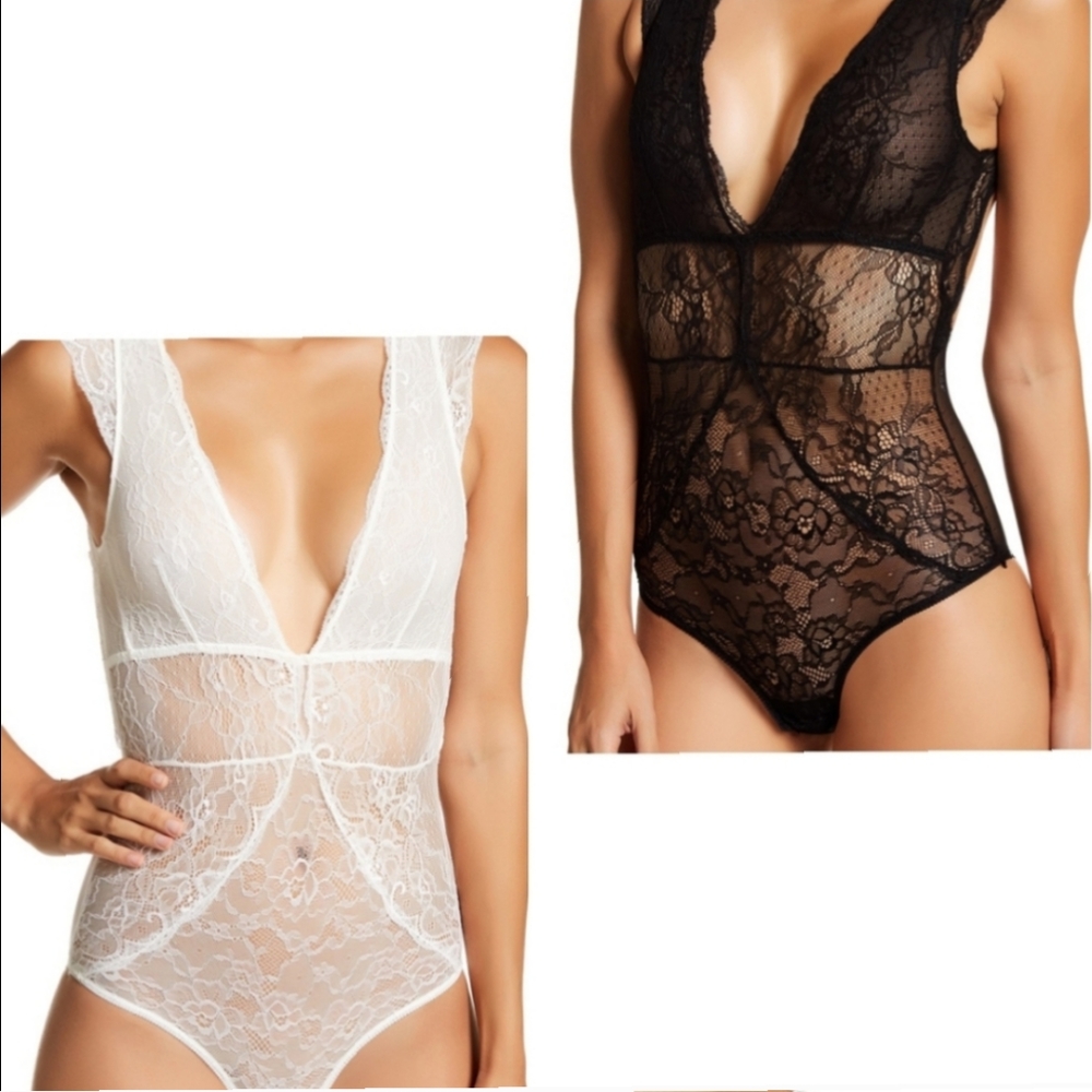 🆕NWT Sexy black/white lace bodysuit🆕